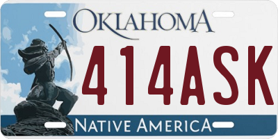 OK license plate 414ASK