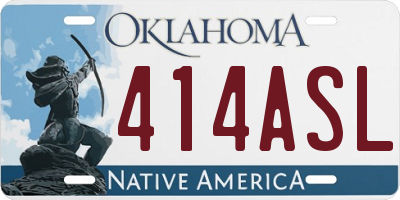 OK license plate 414ASL