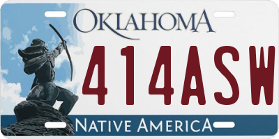 OK license plate 414ASW