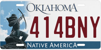 OK license plate 414BNY