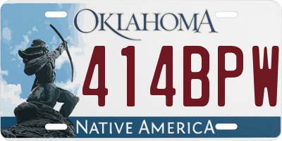 OK license plate 414BPW
