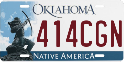 OK license plate 414CGN