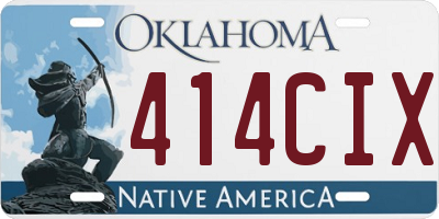 OK license plate 414CIX