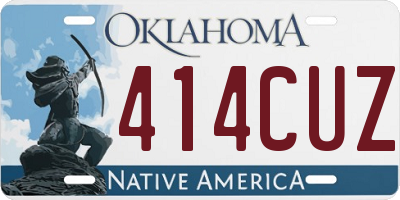 OK license plate 414CUZ