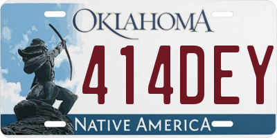 OK license plate 414DEY