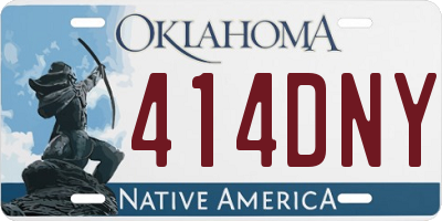 OK license plate 414DNY