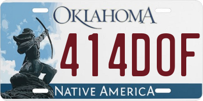 OK license plate 414DOF