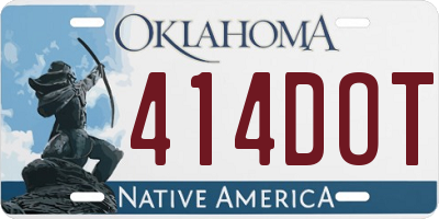 OK license plate 414DOT