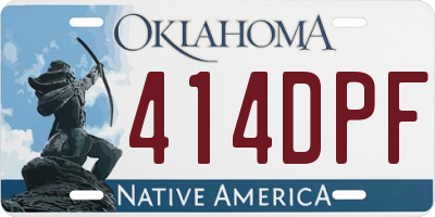 OK license plate 414DPF