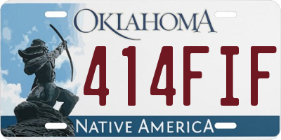 OK license plate 414FIF