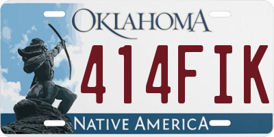 OK license plate 414FIK