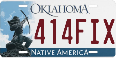 OK license plate 414FIX
