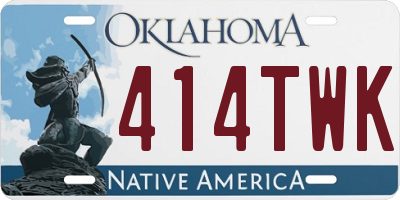 OK license plate 414TWK