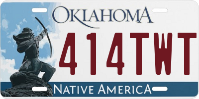 OK license plate 414TWT