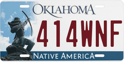 OK license plate 414WNF
