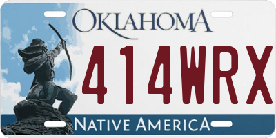 OK license plate 414WRX