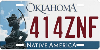 OK license plate 414ZNF