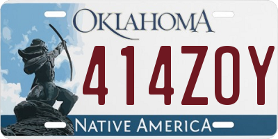 OK license plate 414ZOY