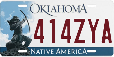 OK license plate 414ZYA