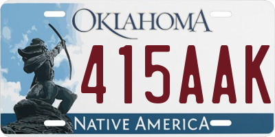 OK license plate 415AAK