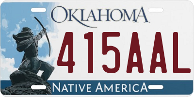 OK license plate 415AAL