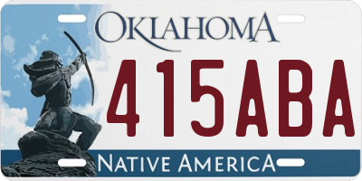 OK license plate 415ABA