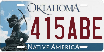 OK license plate 415ABE