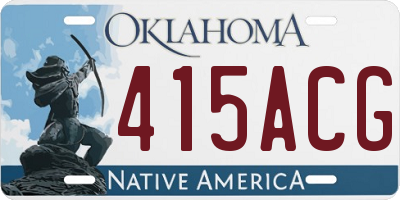 OK license plate 415ACG