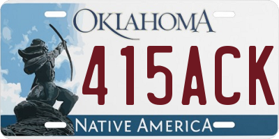 OK license plate 415ACK