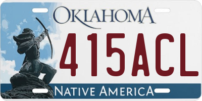 OK license plate 415ACL