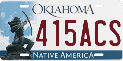 OK license plate 415ACS