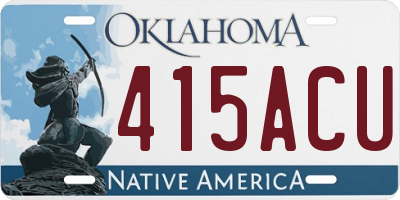 OK license plate 415ACU