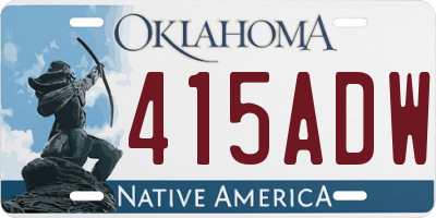OK license plate 415ADW