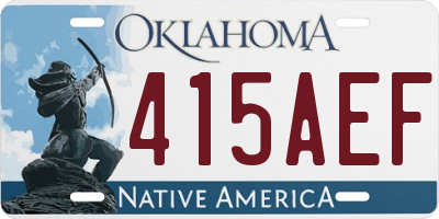 OK license plate 415AEF