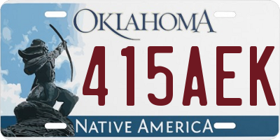 OK license plate 415AEK