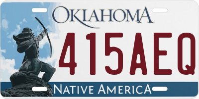 OK license plate 415AEQ