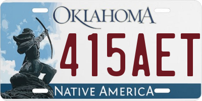 OK license plate 415AET