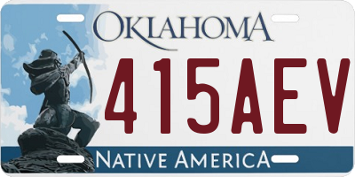 OK license plate 415AEV