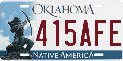 OK license plate 415AFE