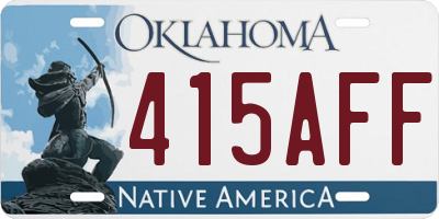 OK license plate 415AFF