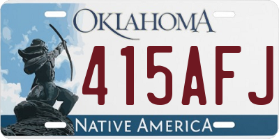 OK license plate 415AFJ