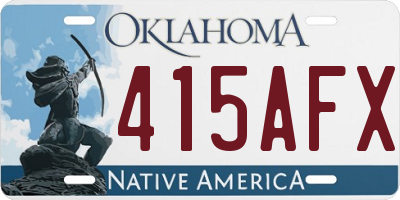 OK license plate 415AFX
