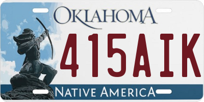 OK license plate 415AIK