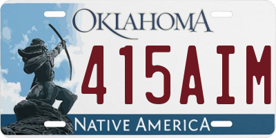 OK license plate 415AIM
