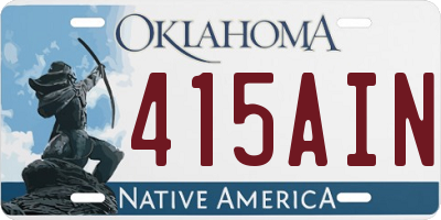 OK license plate 415AIN