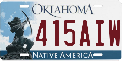 OK license plate 415AIW
