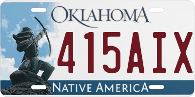 OK license plate 415AIX