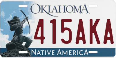OK license plate 415AKA