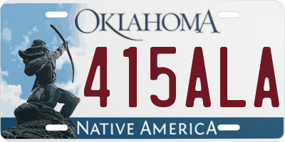 OK license plate 415ALA