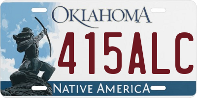 OK license plate 415ALC